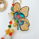 Handmade 🦋Luxury Bag/Phone Chain Charm/Keychain Colorful Filigree Butterfly Crystal Beads Photo 7