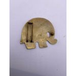 Vintage Brass Elephant Belt Buckle With Floral Design 1970's Red Photo 1