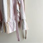 Privacy Please Privacy‎ Please May Mini Wrap Dress in Multi Stripe Pink & Tan, Size Medium Photo 8