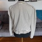 Anthropologie Cartonnier Black and White Striped Blazer Size Large Photo 1