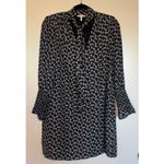 Rebecca Taylor  Rue Silk Floral Print Scarf Tie Dress in Black Size 6 Photo 2