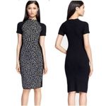 Tory Burch Womens Pony Dot Merino Wool Leopard Gemma Sweater Dress Black Size XS Photo 2