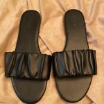 J.Crew  Menorca Sandals Women's Scrunchie Strap Slide Black Leather Size 9 Photo 0