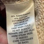 Susan Bristol Vintage Hand Embroidered Sweater Tan Blue Red 3X Winter Tree Photo 7