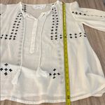 India Collection Emerson Fry Long Sleeve Button Down Pullover Blouse Top XS White Photo 9