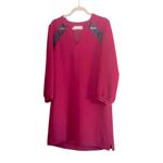 Gerard Darel  Lace Detail Shift‎ Dress Burgundy Size 40 (US 8) Photo 1