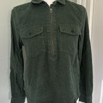 Madewell Green Half Zip Long Sleeve 100% Cotton Shirt Medium Photo 0