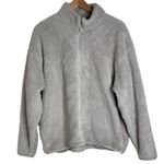 PINK - Victoria's Secret  Sherpa Teddy Long Sleeves  Zip Up Plush Gray Jacket sz XL Photo 0