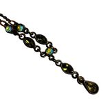 1928 green rhinestone beaded Y necklace Blue Photo 8