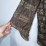 Rebecca Malone Black & Gold Lace Overlay Blouse Size XL Photo 1