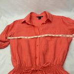 Victoria's Secret Victoria’s Secret Linen Tangerine Orange Button-Up Shorts Romper woman’s size 8 Photo 7