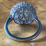 Natural Aquamarine Moissanite Sterling Silver Ring Size 7 Blue Photo 4