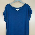 Lou & grey Teal Blue Linen Slab Knit Side Slit Maxi Dress Large Beach Lagenlook Photo 2