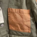 HYFVE Colorblock Women’s Cropped Utility Jacket - Olive, Cream and Brown Medium Photo 4