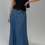 Princess Polly  Long Denim Skirt Photo 0