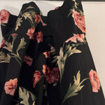 Blush  Black Dress with Floral Accents Photo 3