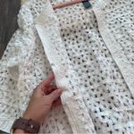 Chico’s travelers white & silver textured topper cardigan‎ Size L Photo 6