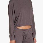 Eberjay Eberjey Women's Heather Side Tie Sweatshirt Slouchy Lounge Top Casual Athleisure Photo 0