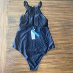 Cupshe  High Neck Mesh Cutouts One-Piece Swimsuit – Black – Size 0X – NEW! Photo 2