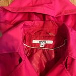 DKNY Womens Red Belted Lined Removable Hood Trench Coat, Petite Medium Photo 2