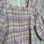 Ganni  Organic Seersucker Orchid Bloom Check Top size 38 6/M Photo 4