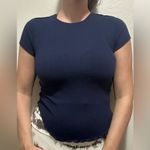 Free People Intimately  Navy Blue Baby Tee Size Medium Stretchy Photo 0