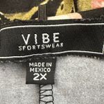 Vibe Sportswear Women 2X Floral Cold Shoulder Short Sleeve Shirt Black Dress Size XXL Photo 2