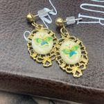 Vintage 1970s Monarch Butterfly Earrings Gold Tone Stud Earrings Bohemian Photo 4