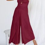 NEW Wide Leg Linen Blend Jumpsuits Beach Outfits M Pink Size M Photo 1