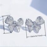 0.5 Ct Simulated Diamond Bow Knot Stud Earrings 14K White Gold Plated NWT Silver Photo 1