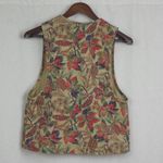 Ladies' Vintage USA Made Floral Canvas Vest By Willowbend Small Tan Photo 3