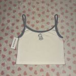 Brandy Melville John Galt teddy bear blue and white tank top Photo 0