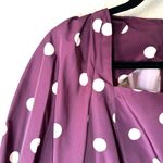 ZARA  Purple Polkadot Puff Sleeve Square Neck Taffeta Blouse Size Medium Photo 4
