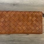 wilson's leather  Woven Leather Pelle Studio Clutch with Lattice Design, magnetic clasp, width is 10,Height is 5 Photo 0