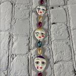 Vintage Mardi Gras Mask Beaded Necklace Gold Photo 8