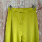Micas Bright Yellow Basic Satin High Waisted Straight Leg Trousers Size L Photo 3