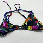 Bar III Poises Dark Floral Print Strappy Unlined Bikini Top Women’s Size Large Photo 2