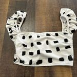 ALBION FIT Albion Black & White Matisse Bella Crop Bikini Top Size Small Photo 0