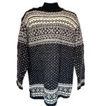 Ralph Lauren Country Black Cream Sweater Women Large Hand Knit Wool Silk Vintage Photo 1