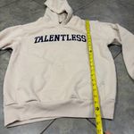 Talentless  Beige Pullover Hoodie Sweatshirt Graphic Print Casual Preppy Sz M Photo 9
