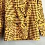 Keepsake  the Label AUDREY BLAZER Womans XS Checkered Floral Yellow Brown New Photo 2