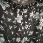 Venezia Jeans 22/24 Button Front Cutwork Blue Floral Top Plus Photo 6