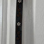 Nocone Leather Western Belt (SM)N3447001 Denim Flower Silver Buckle Blue Photo 0