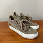 Blowfish‎ Malibu Wedge Sneaker Brown Canvas Lace Up Platform Midtop Casual 7.5 Photo 2