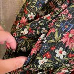 Old Navy  Black Floral Gold Stripe Waist-Defined Shine Mini Dress Small Tall NWT Photo 6