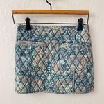 Free People Blue Darla Quilted Zip Up Mini Skirt Pockets Size 4 Photo 7