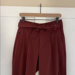 Athleta  Skyline II High Rise Paper Bag Waist Belted Tie Waist Pant Cognac Size 6 Photo 3