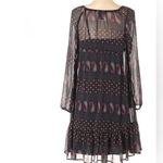 Fire Los Angeles Black boho paisley print sheer overlay dress size small Photo 1