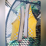 Vans  Classic missy  5.0 Checkered Sneaker Shoes Yellow And White Fabric Photo 8