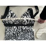 Morgan & Co Black White Halter Mermaid Gown Criss Cross Back Special Occassion S Photo 9